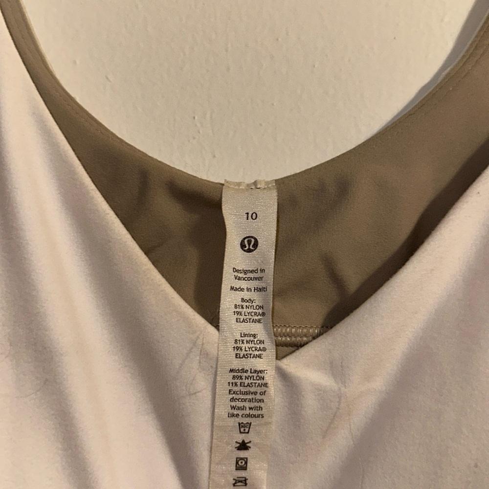 Lulu lemon crop top white size 10 fits medium